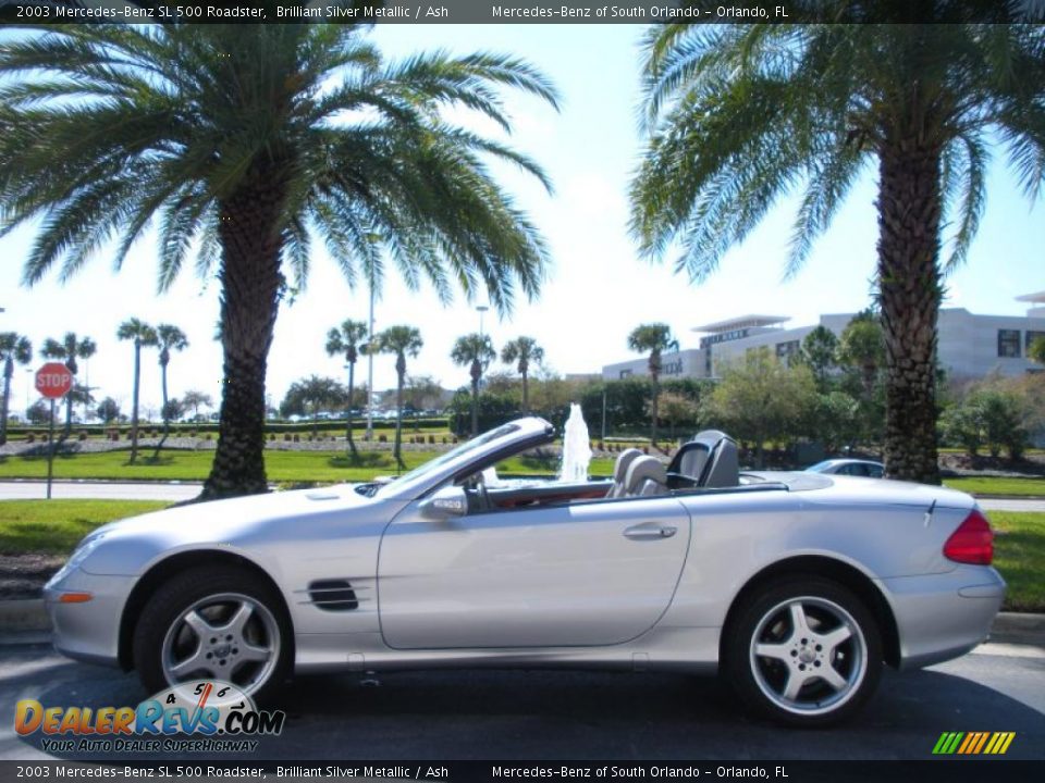 2003 Mercedes-Benz SL 500 Roadster Brilliant Silver Metallic / Ash Photo #13