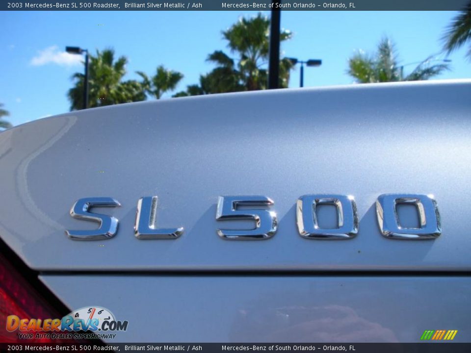 2003 Mercedes-Benz SL 500 Roadster Brilliant Silver Metallic / Ash Photo #14