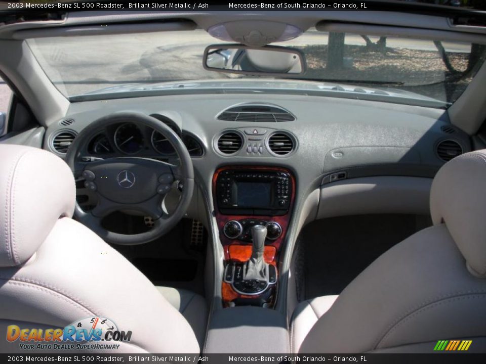 2003 Mercedes-Benz SL 500 Roadster Brilliant Silver Metallic / Ash Photo #21
