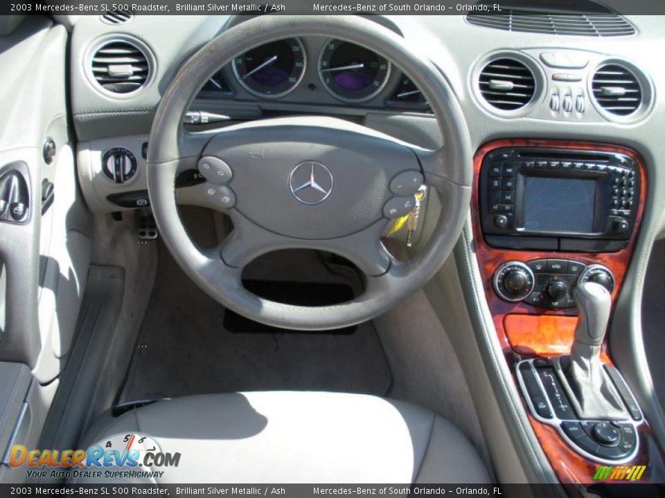 2003 Mercedes-Benz SL 500 Roadster Brilliant Silver Metallic / Ash Photo #22