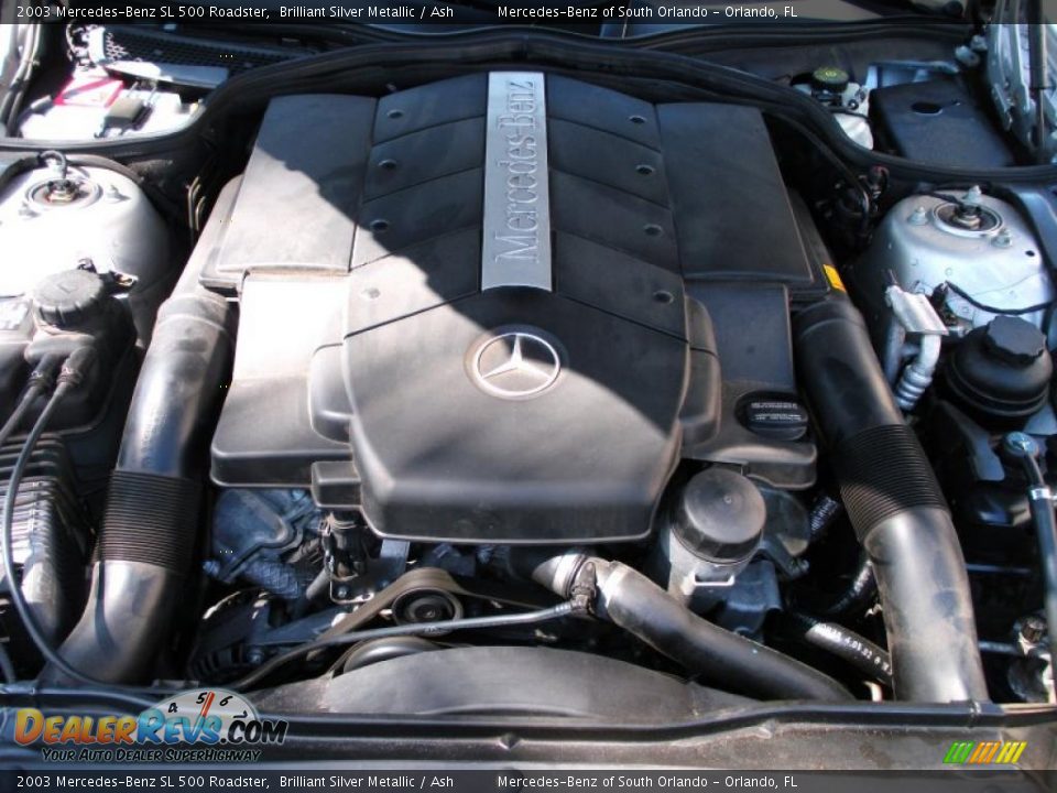 2003 Mercedes-Benz SL 500 Roadster Brilliant Silver Metallic / Ash Photo #28