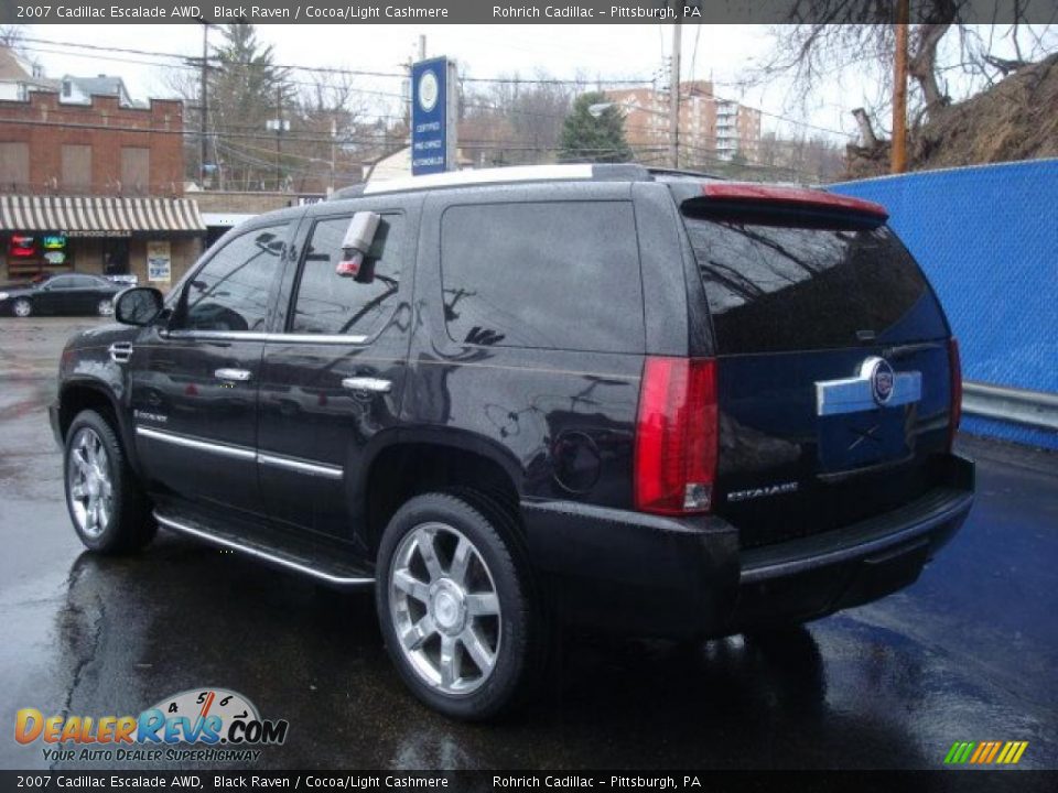 2007 Cadillac Escalade AWD Black Raven / Cocoa/Light Cashmere Photo #3