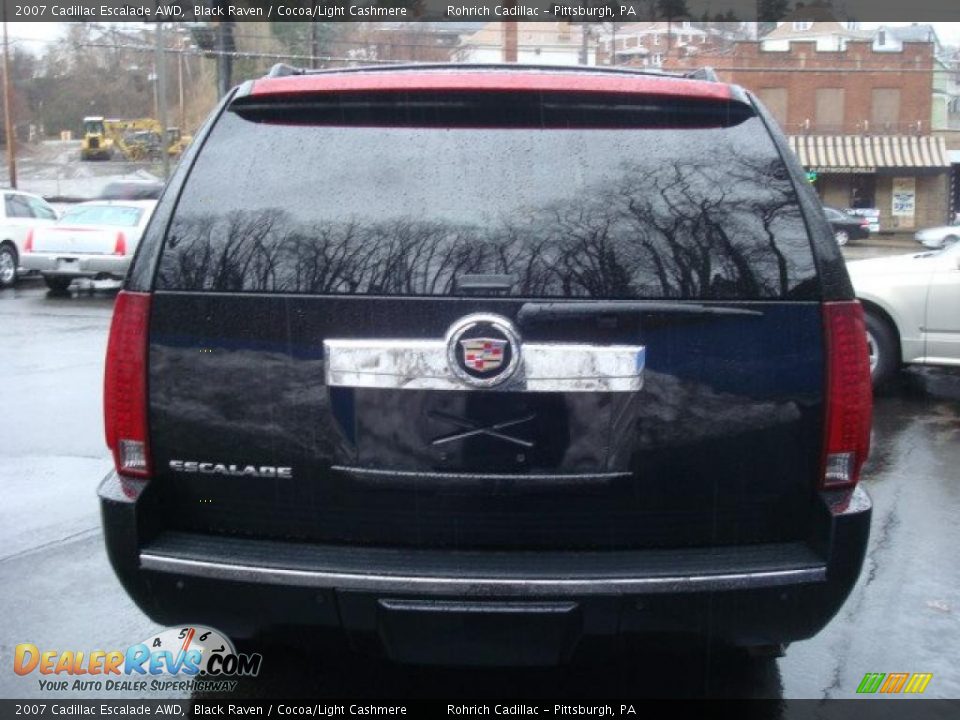 2007 Cadillac Escalade AWD Black Raven / Cocoa/Light Cashmere Photo #4