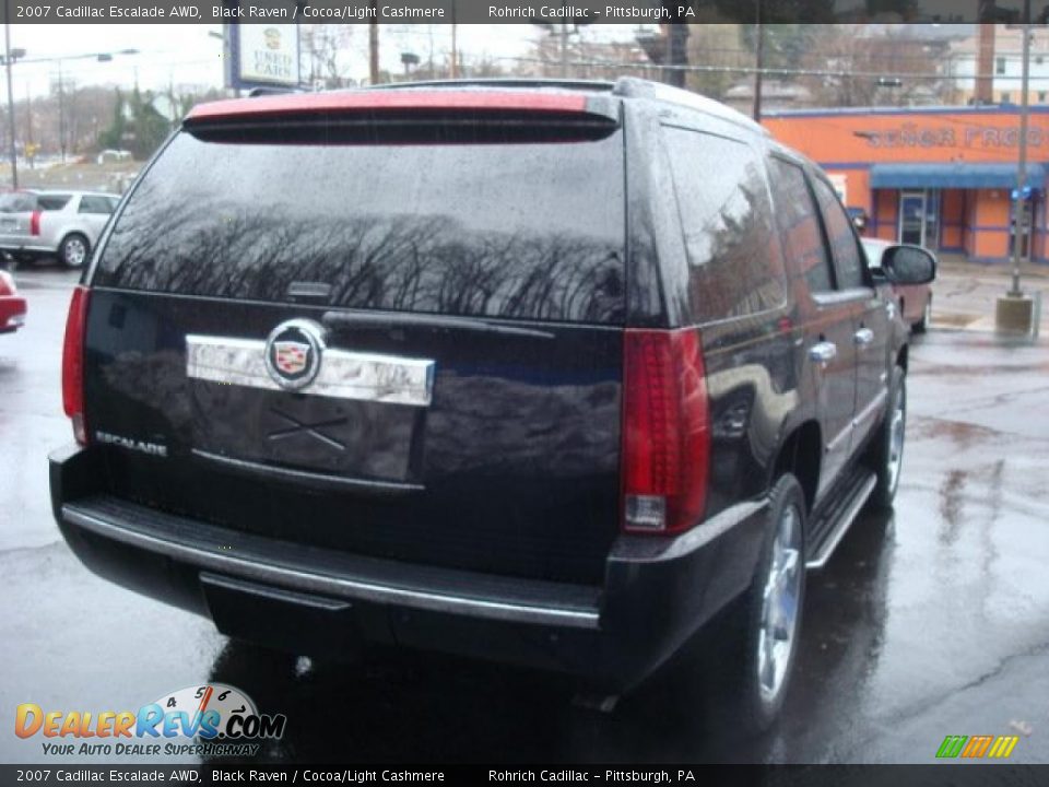 2007 Cadillac Escalade AWD Black Raven / Cocoa/Light Cashmere Photo #5