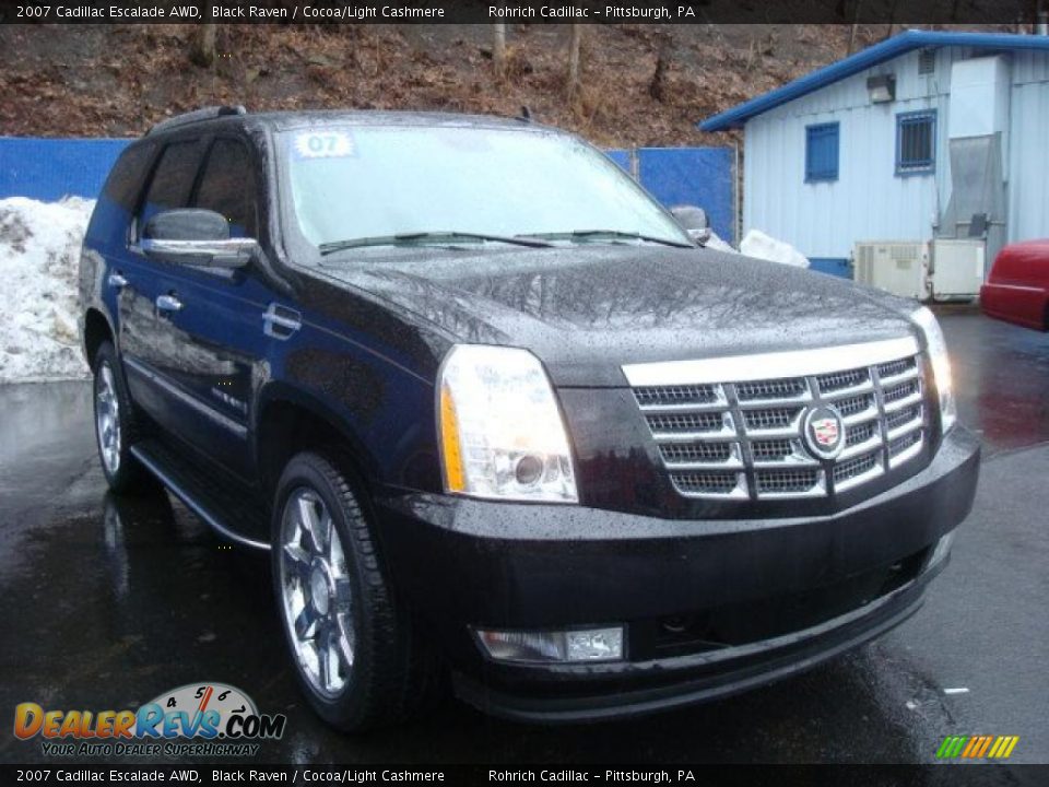 2007 Cadillac Escalade AWD Black Raven / Cocoa/Light Cashmere Photo #6