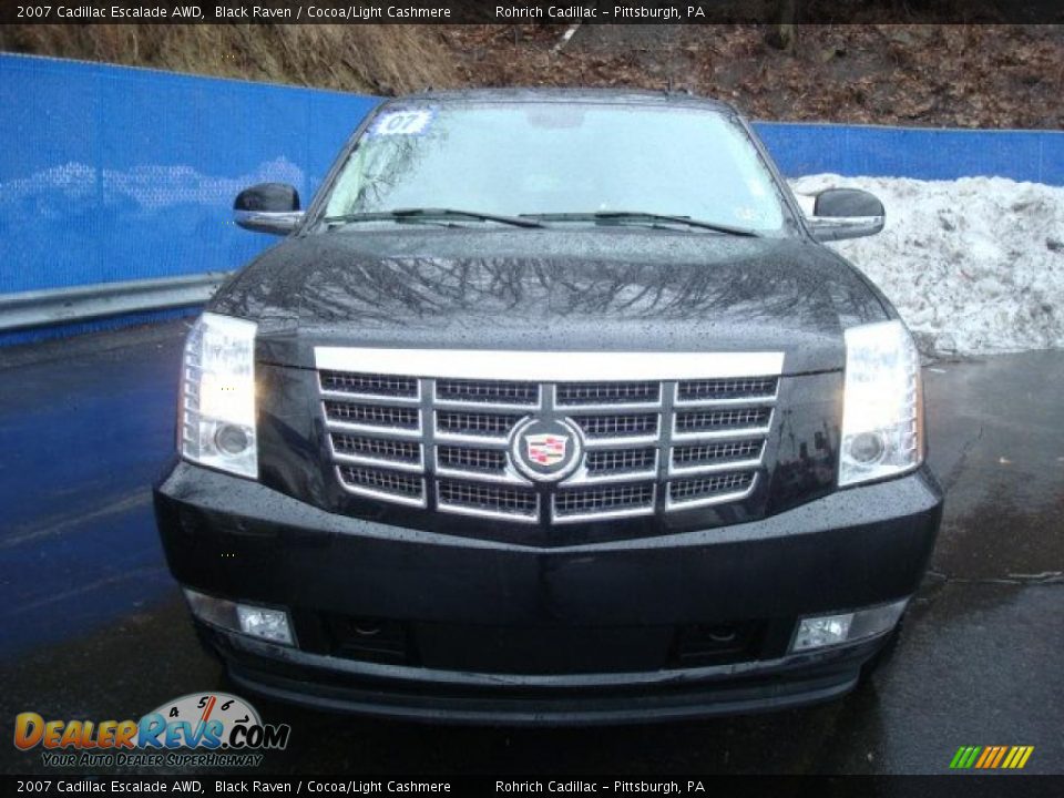 2007 Cadillac Escalade AWD Black Raven / Cocoa/Light Cashmere Photo #7