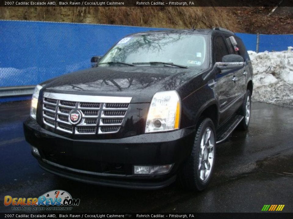 2007 Cadillac Escalade AWD Black Raven / Cocoa/Light Cashmere Photo #8