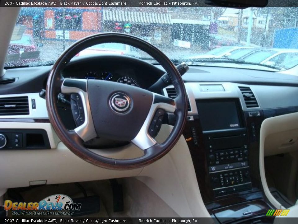 2007 Cadillac Escalade AWD Black Raven / Cocoa/Light Cashmere Photo #15