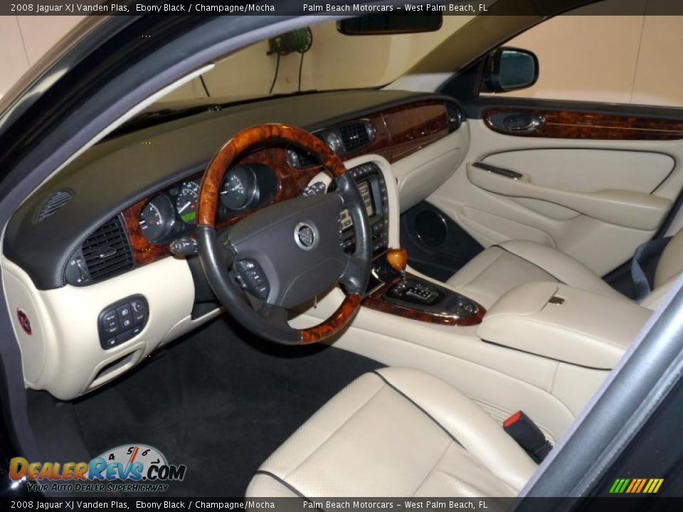 2008 Jaguar XJ Vanden Plas Ebony Black / Champagne/Mocha Photo #9
