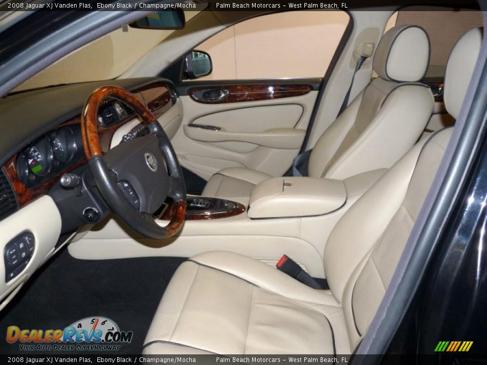 2008 Jaguar XJ Vanden Plas Ebony Black / Champagne/Mocha Photo #11