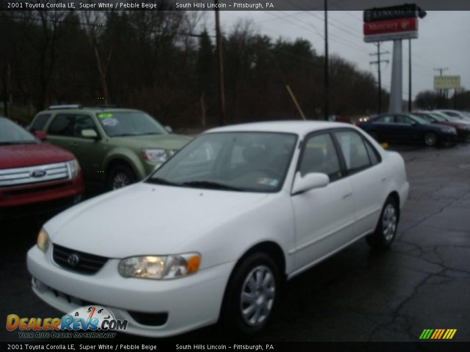 2001 Toyota Corolla LE Super White / Pebble Beige Photo #1