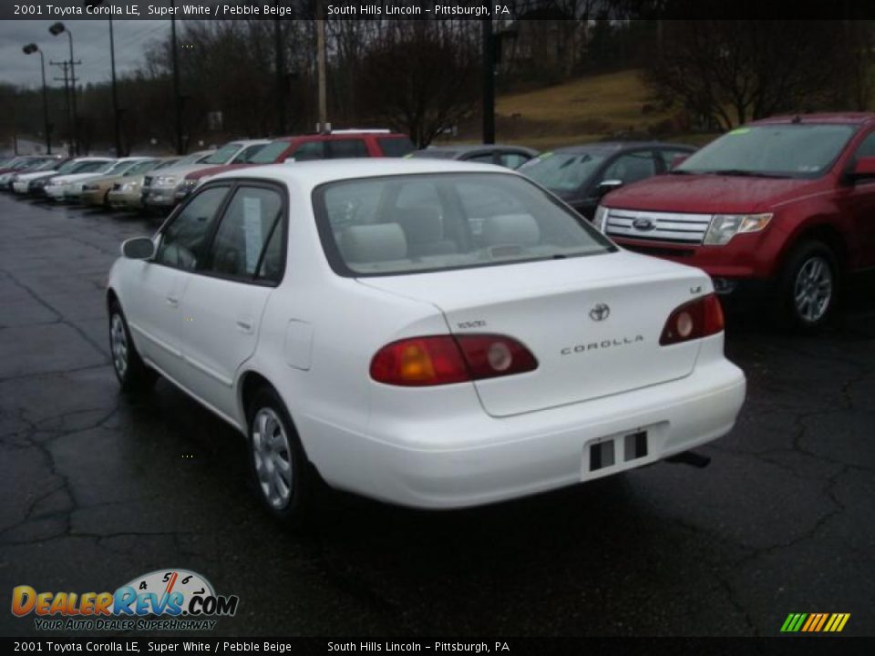2001 Toyota Corolla LE Super White / Pebble Beige Photo #2