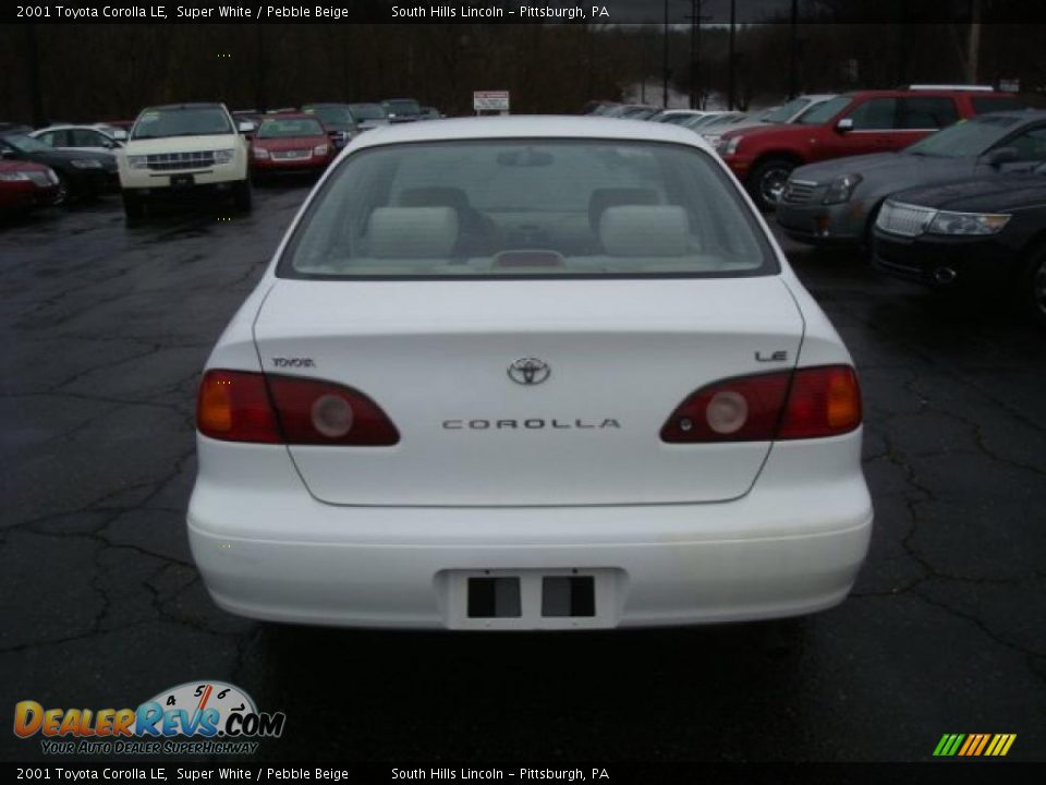 2001 Toyota Corolla LE Super White / Pebble Beige Photo #3