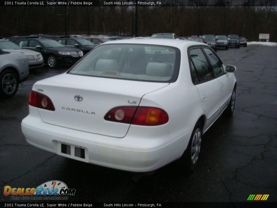 2001 Toyota Corolla LE Super White / Pebble Beige Photo #4