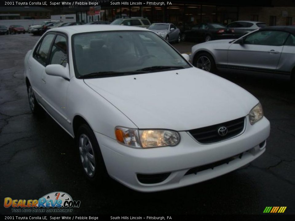 2001 Toyota Corolla LE Super White / Pebble Beige Photo #5
