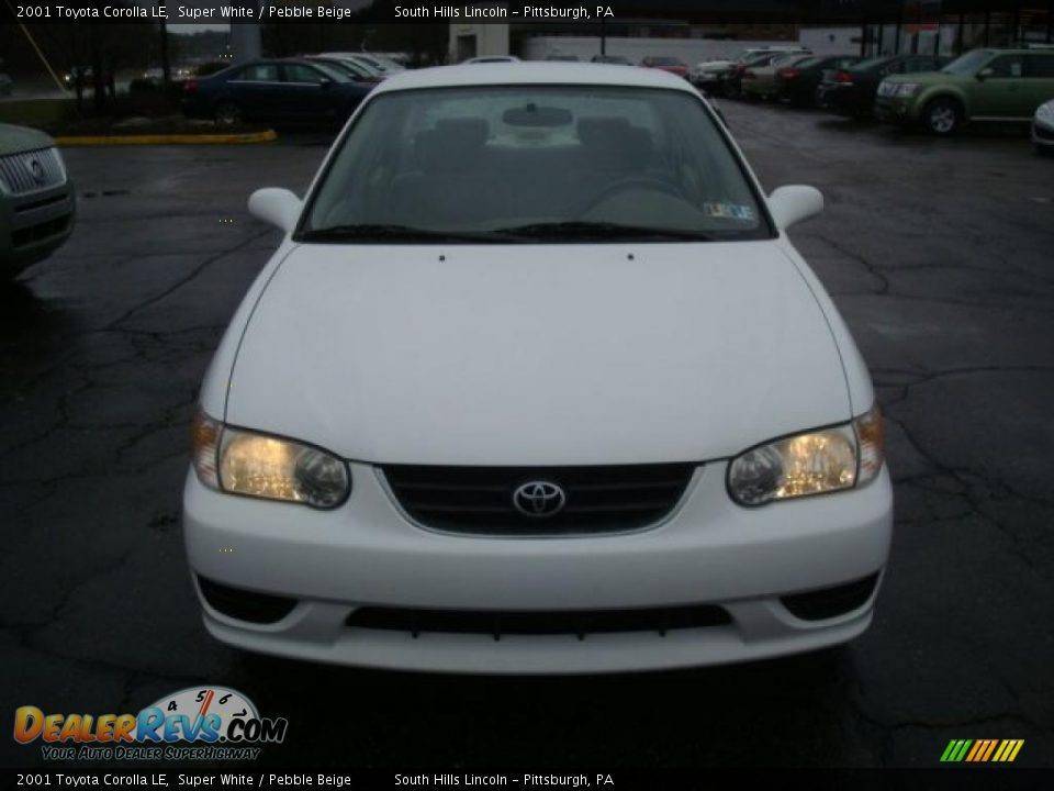 2001 Toyota Corolla LE Super White / Pebble Beige Photo #6
