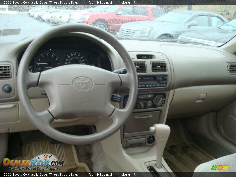 2001 Toyota Corolla LE Super White / Pebble Beige Photo #10