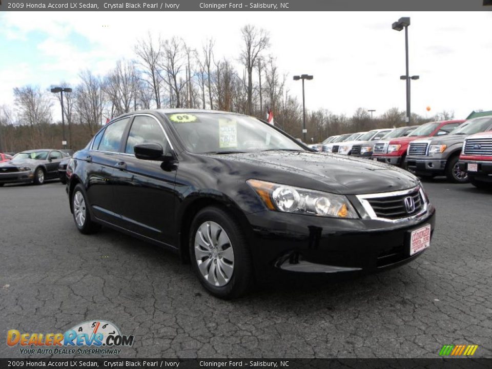 2009 Honda Accord LX Sedan Crystal Black Pearl / Ivory Photo #1