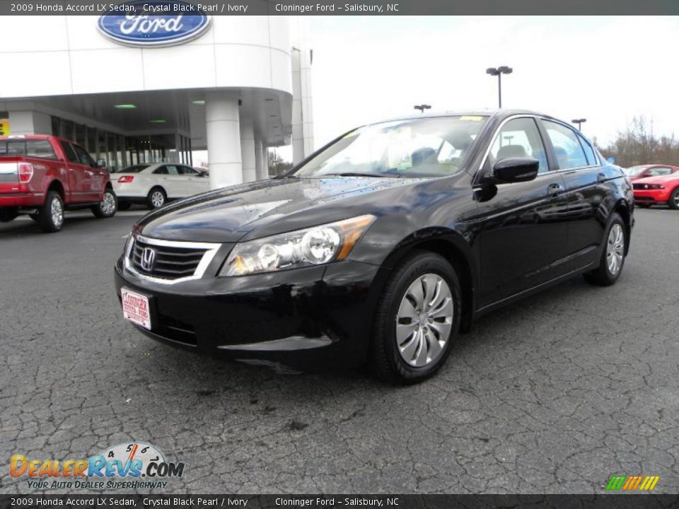 2009 Honda Accord LX Sedan Crystal Black Pearl / Ivory Photo #6