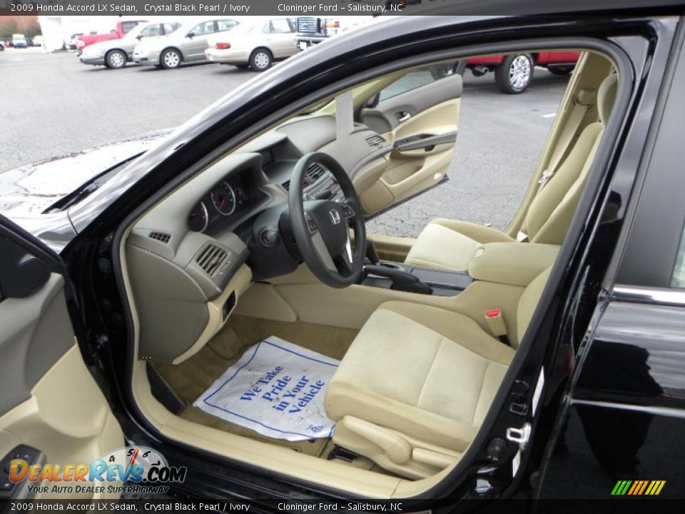 2009 Honda Accord LX Sedan Crystal Black Pearl / Ivory Photo #8