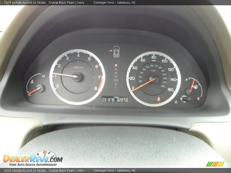 2009 Honda Accord LX Sedan Crystal Black Pearl / Ivory Photo #15