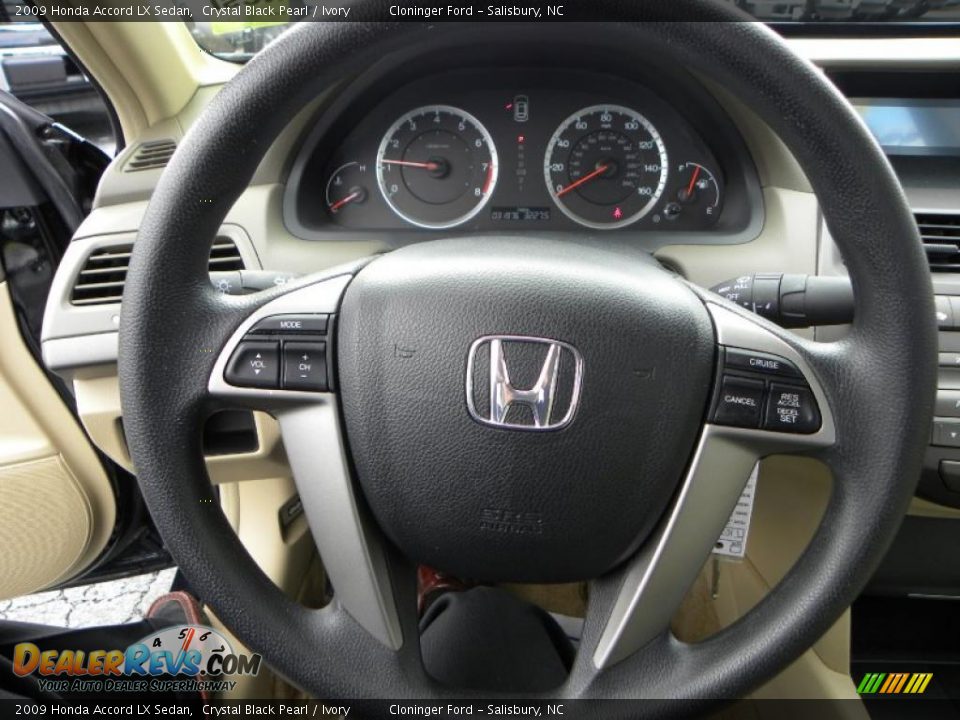 2009 Honda Accord LX Sedan Crystal Black Pearl / Ivory Photo #16
