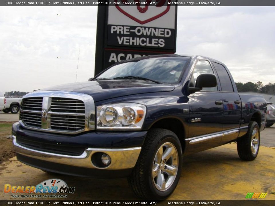 2008 Dodge Ram 1500 Big Horn Edition Quad Cab Patriot Blue Pearl / Medium Slate Gray Photo #1