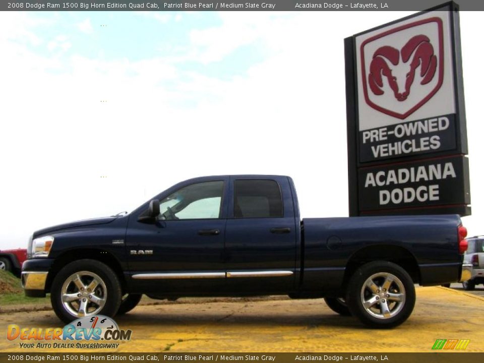 2008 Dodge Ram 1500 Big Horn Edition Quad Cab Patriot Blue Pearl / Medium Slate Gray Photo #2