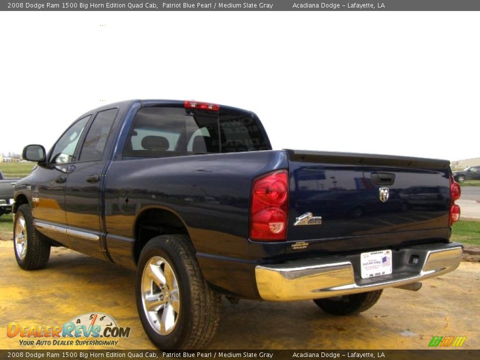 2008 Dodge Ram 1500 Big Horn Edition Quad Cab Patriot Blue Pearl / Medium Slate Gray Photo #3