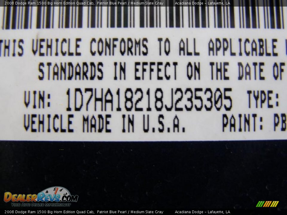 2008 Dodge Ram 1500 Big Horn Edition Quad Cab Patriot Blue Pearl / Medium Slate Gray Photo #13
