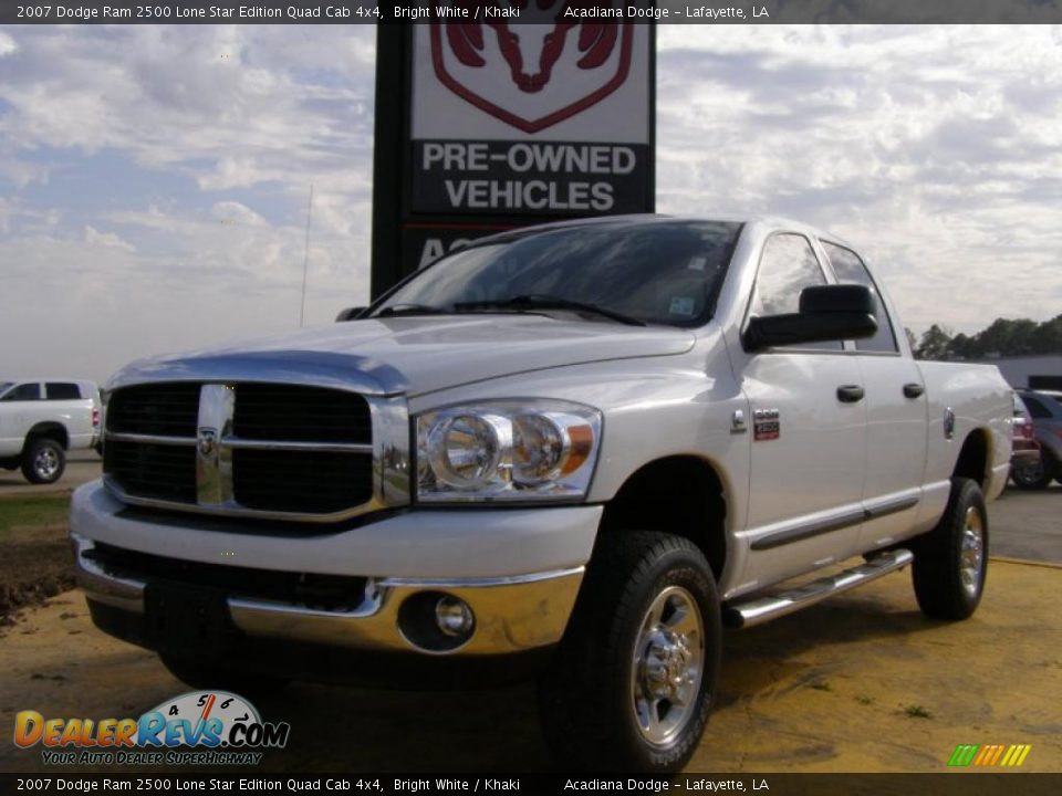 2007 Dodge Ram 2500 Lone Star Edition Quad Cab 4x4 Bright White / Khaki Photo #1