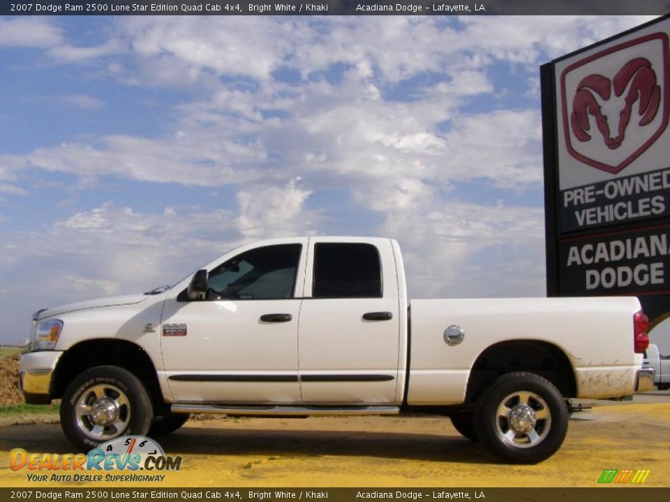 2007 Dodge Ram 2500 Lone Star Edition Quad Cab 4x4 Bright White / Khaki Photo #2