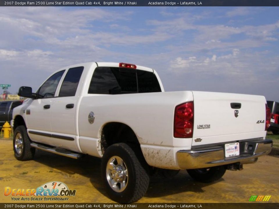 2007 Dodge Ram 2500 Lone Star Edition Quad Cab 4x4 Bright White / Khaki Photo #3