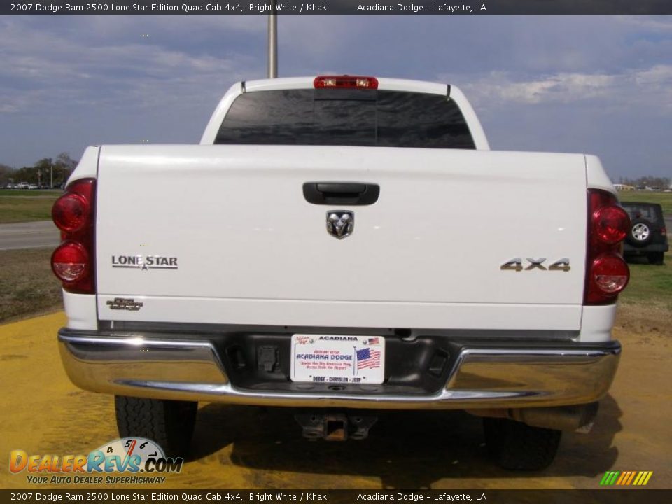 2007 Dodge Ram 2500 Lone Star Edition Quad Cab 4x4 Bright White / Khaki Photo #4