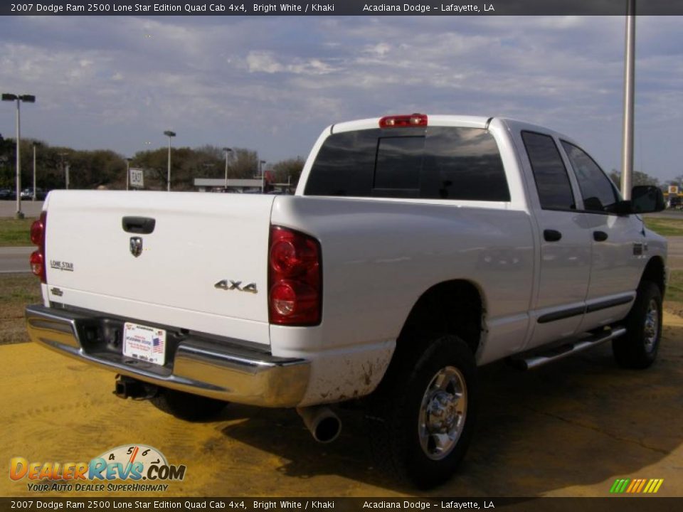2007 Dodge Ram 2500 Lone Star Edition Quad Cab 4x4 Bright White / Khaki Photo #5