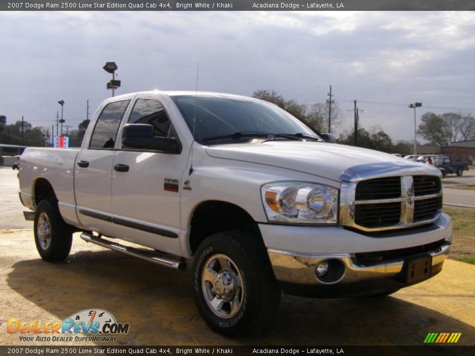 2007 Dodge Ram 2500 Lone Star Edition Quad Cab 4x4 Bright White / Khaki Photo #7