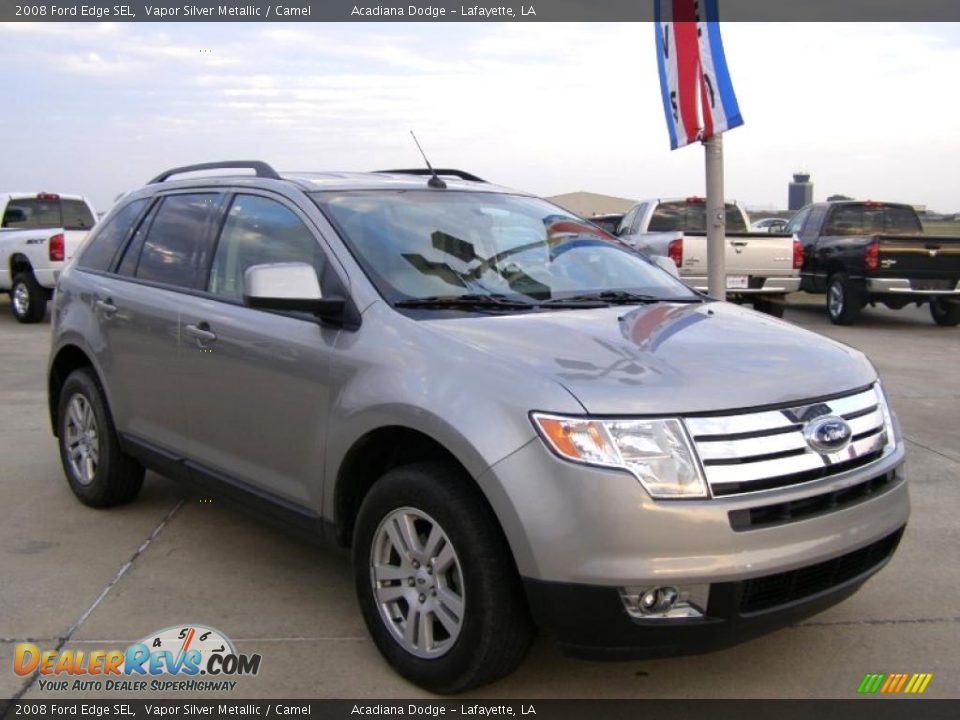 2008 Ford Edge SEL Vapor Silver Metallic / Camel Photo #7