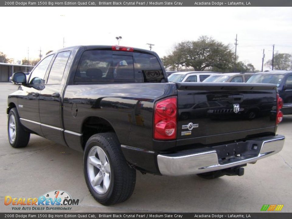 2008 Dodge Ram 1500 Big Horn Edition Quad Cab Brilliant Black Crystal Pearl / Medium Slate Gray Photo #3