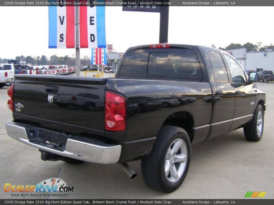 2008 Dodge Ram 1500 Big Horn Edition Quad Cab Brilliant Black Crystal Pearl / Medium Slate Gray Photo #5