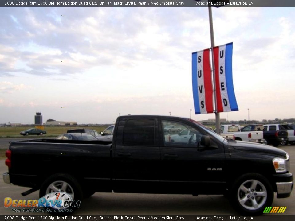 2008 Dodge Ram 1500 Big Horn Edition Quad Cab Brilliant Black Crystal Pearl / Medium Slate Gray Photo #6