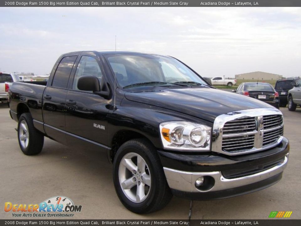 2008 Dodge Ram 1500 Big Horn Edition Quad Cab Brilliant Black Crystal Pearl / Medium Slate Gray Photo #7