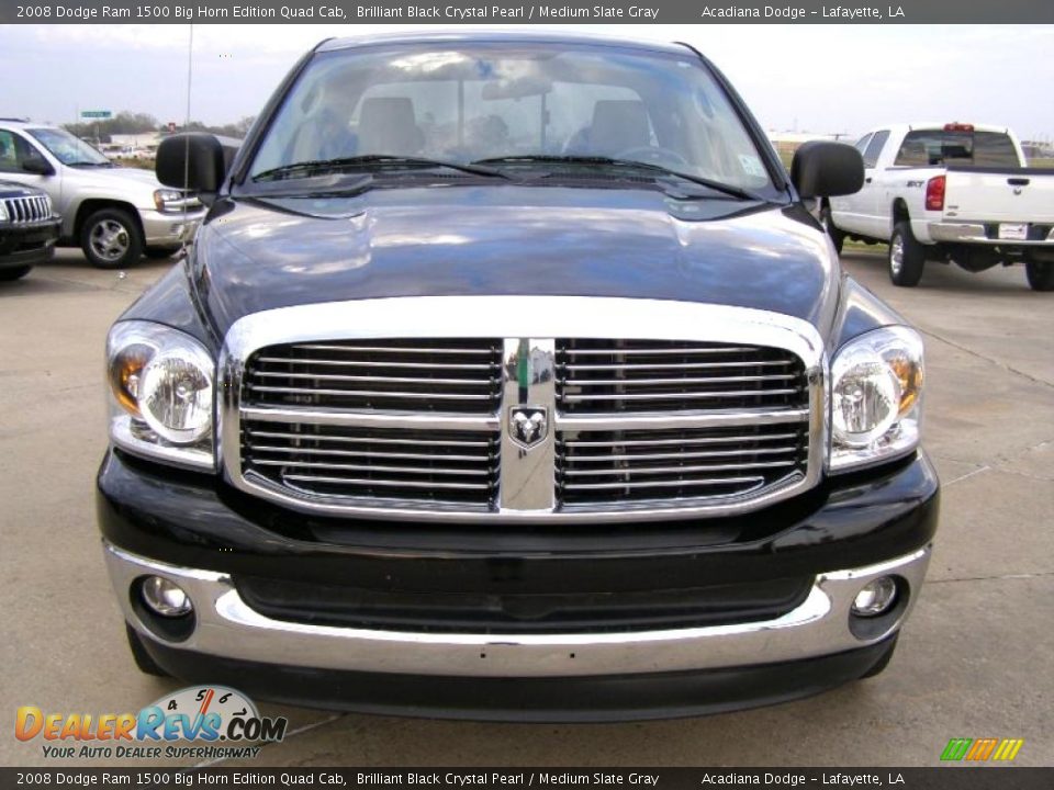 2008 Dodge Ram 1500 Big Horn Edition Quad Cab Brilliant Black Crystal Pearl / Medium Slate Gray Photo #8