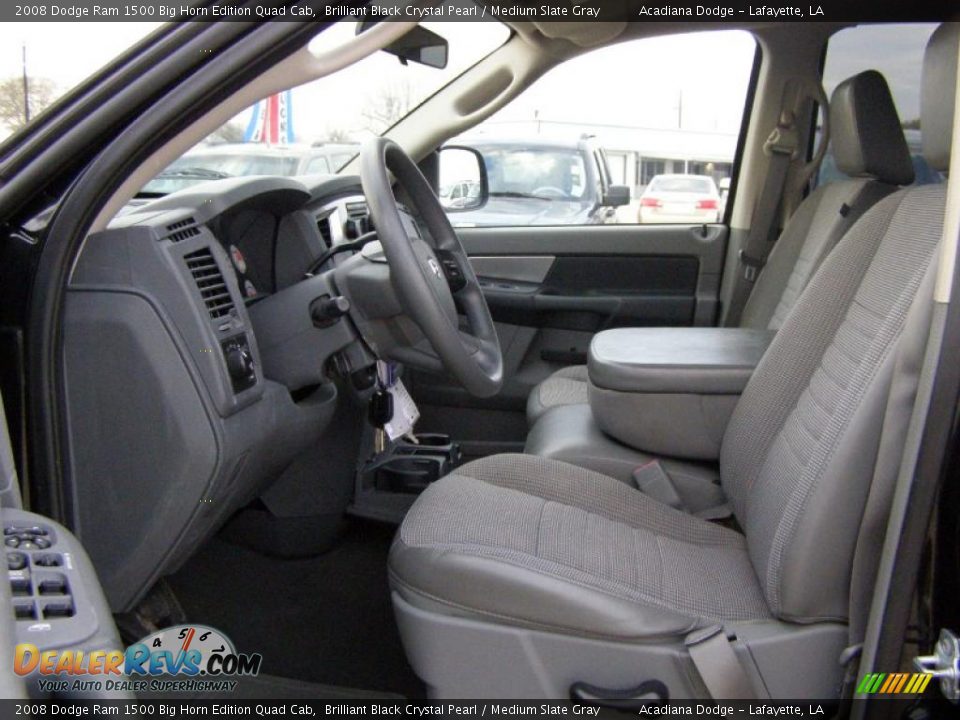 2008 Dodge Ram 1500 Big Horn Edition Quad Cab Brilliant Black Crystal Pearl / Medium Slate Gray Photo #9