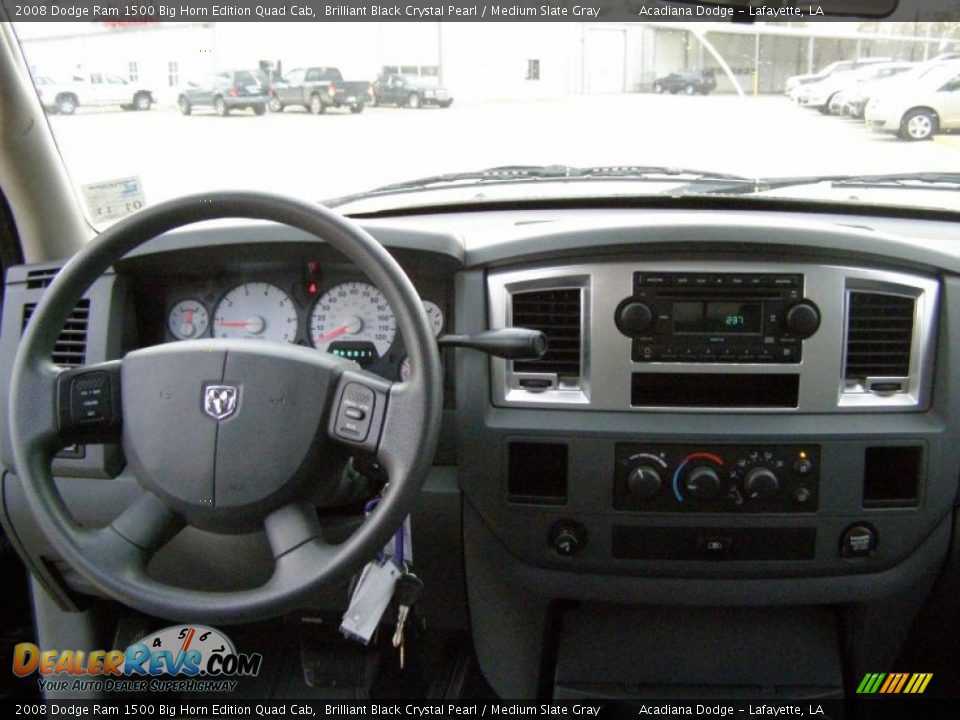 2008 Dodge Ram 1500 Big Horn Edition Quad Cab Brilliant Black Crystal Pearl / Medium Slate Gray Photo #11