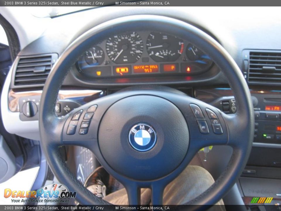 2003 BMW 3 Series 325i Sedan Steel Blue Metallic / Grey Photo #18