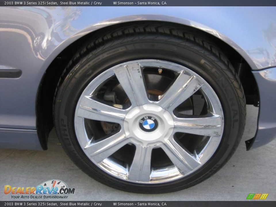 2003 BMW 3 Series 325i Sedan Steel Blue Metallic / Grey Photo #30