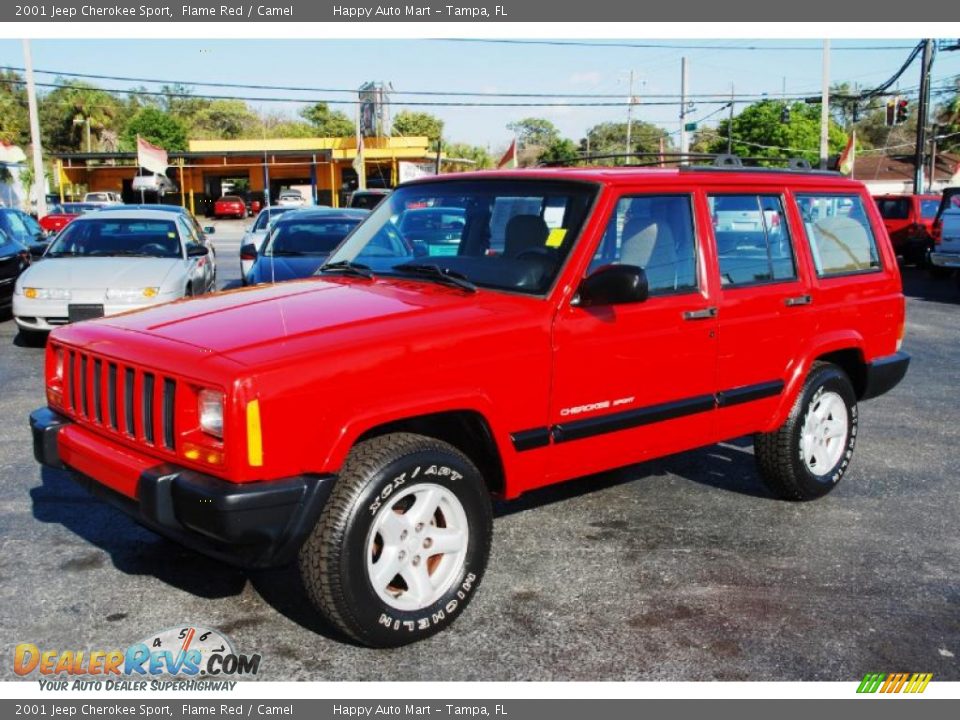 2001 Jeep Cherokee Sport Flame Red / Camel Photo #1