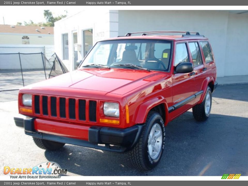 2001 Jeep Cherokee Sport Flame Red / Camel Photo #3