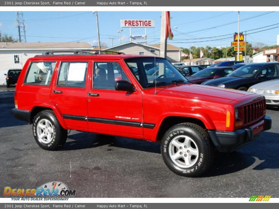 2001 Jeep Cherokee Sport Flame Red / Camel Photo #4