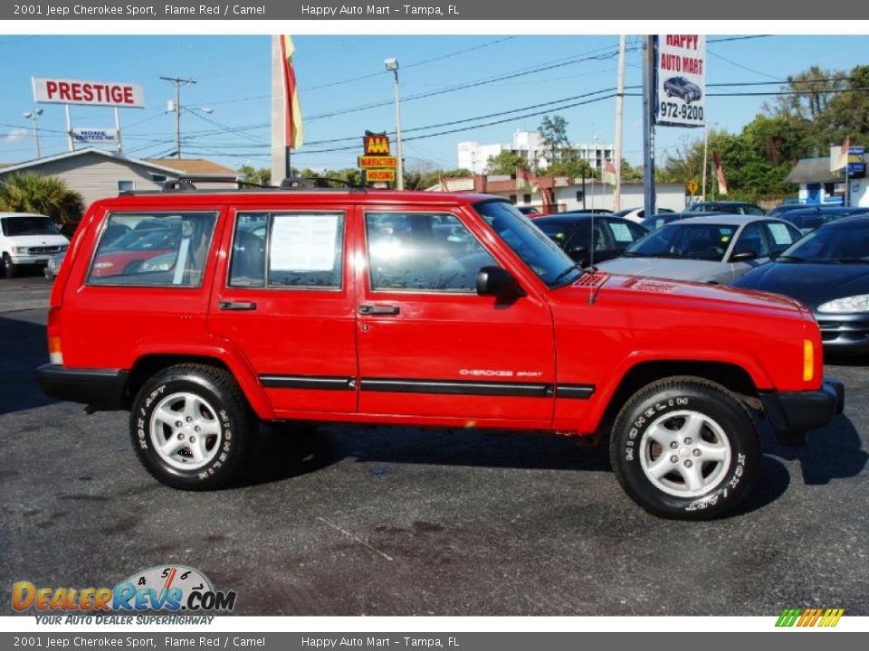 2001 Jeep Cherokee Sport Flame Red / Camel Photo #5